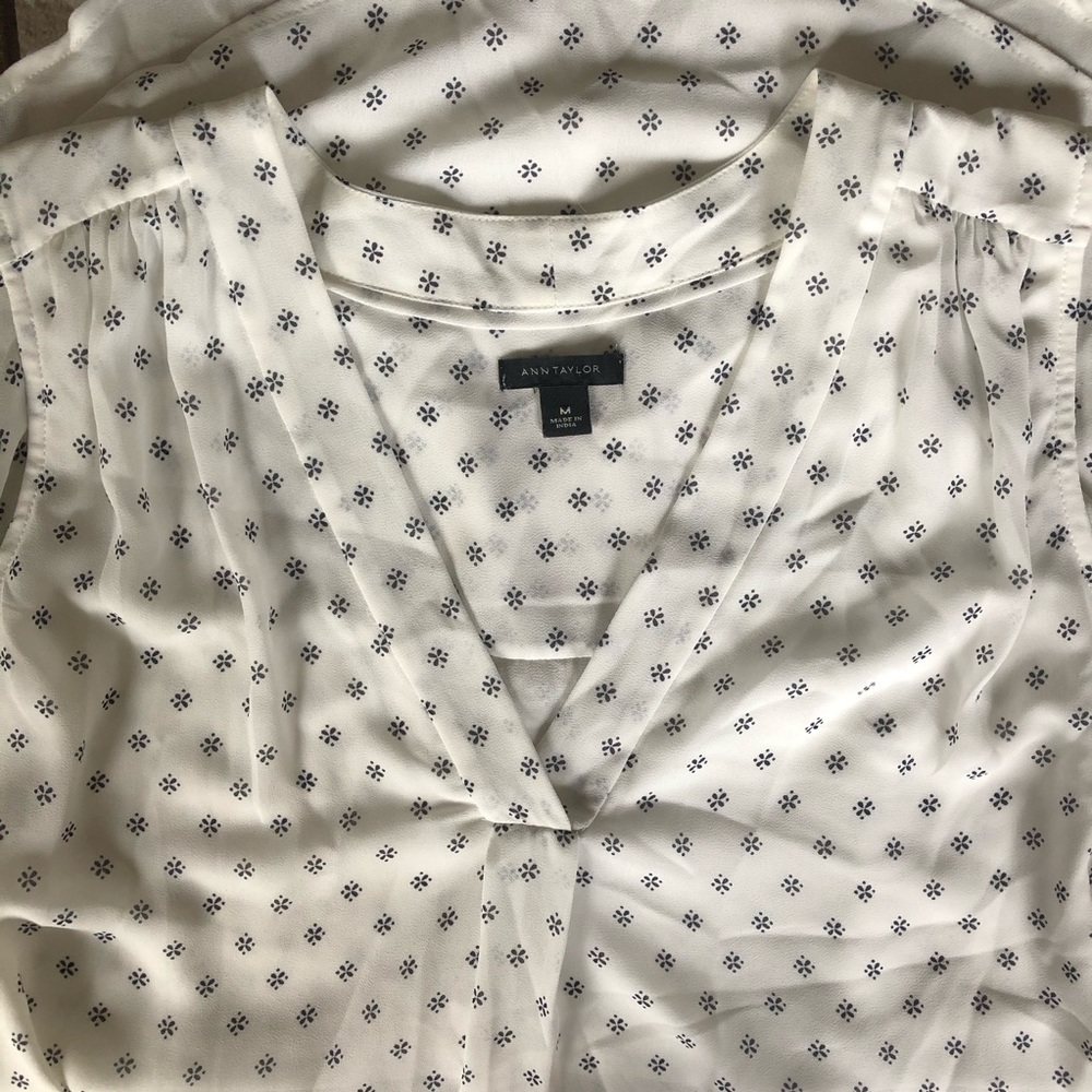 Ann Taylor Mosaic Shirred Shell Top - Picture 7 of 8
